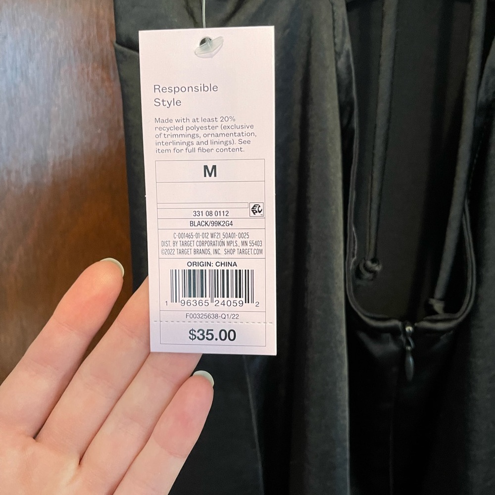 Wild Fable Black Satin Midi dress - Picture 5 of 6